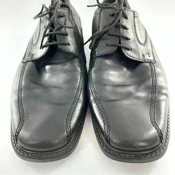 Ecco mens size 44 10-10.5 black leather comfort orthopedic bicycle toe oxfords main image 9